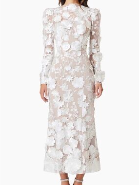 green emerald velvet dress Buttercup Embroidered Maxi Dress in White  Elliatt